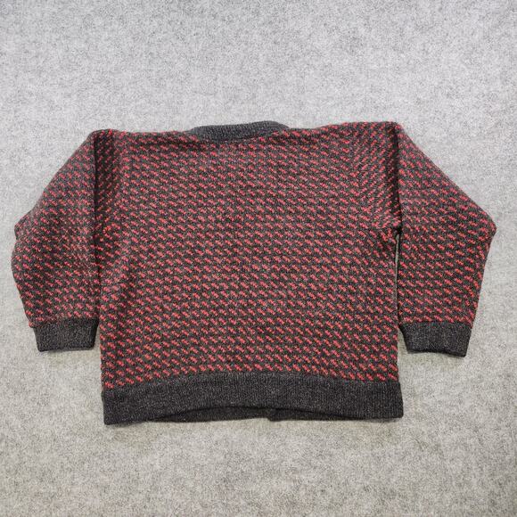 Vintage LL Bean Sweater Womens Medium Birdseye Wool Knit Cardigan Norway 90s - Picture 12 of 14